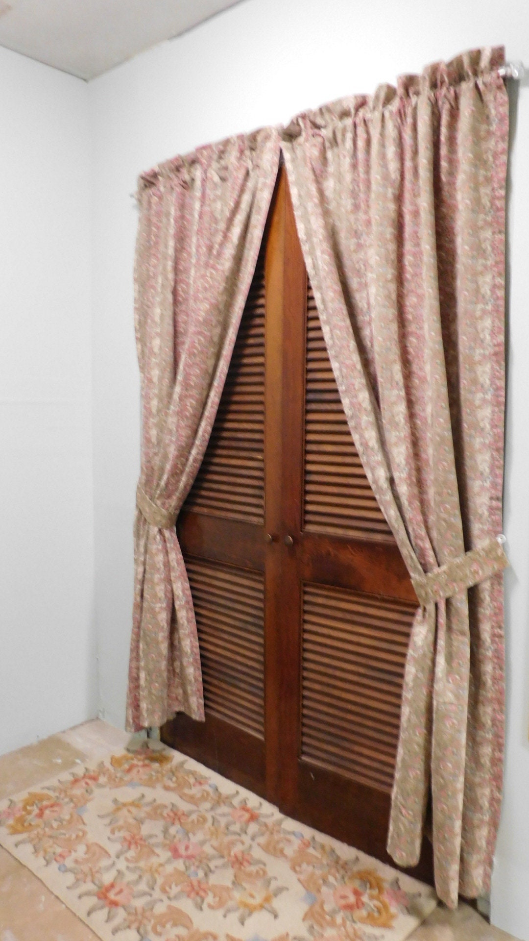 Vintage haardplaat van Ralph Lauren Verstelbare valletjes of draperieën-tapijtkatoen