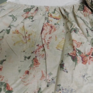 Vintage Francesca by Ralph Lauren-TWIN Bed skirt-REVERSIBLE-Never on a Bed! Neutral Florals-1992