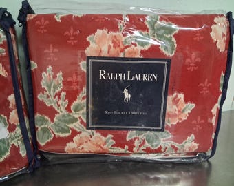 Ralph Lauren Elena - Coppia di tende foderate con passante per asta - Nuove, mai usate - 1993 - Lunghezza 86" - Disponibili 3 coppie