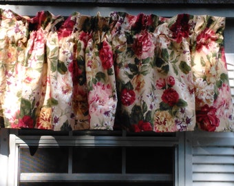 Vintage Constance Valance di Ralph Lauren --Cotone-Rosso floreale-Vibrante!