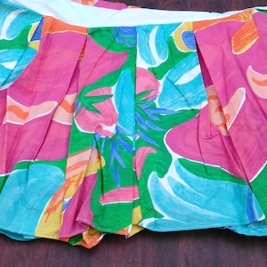 Vintage Ralph Lauren TWIN Bed skirt Costa Paradiso-Boxpleats--Multicolor Cotton-1992