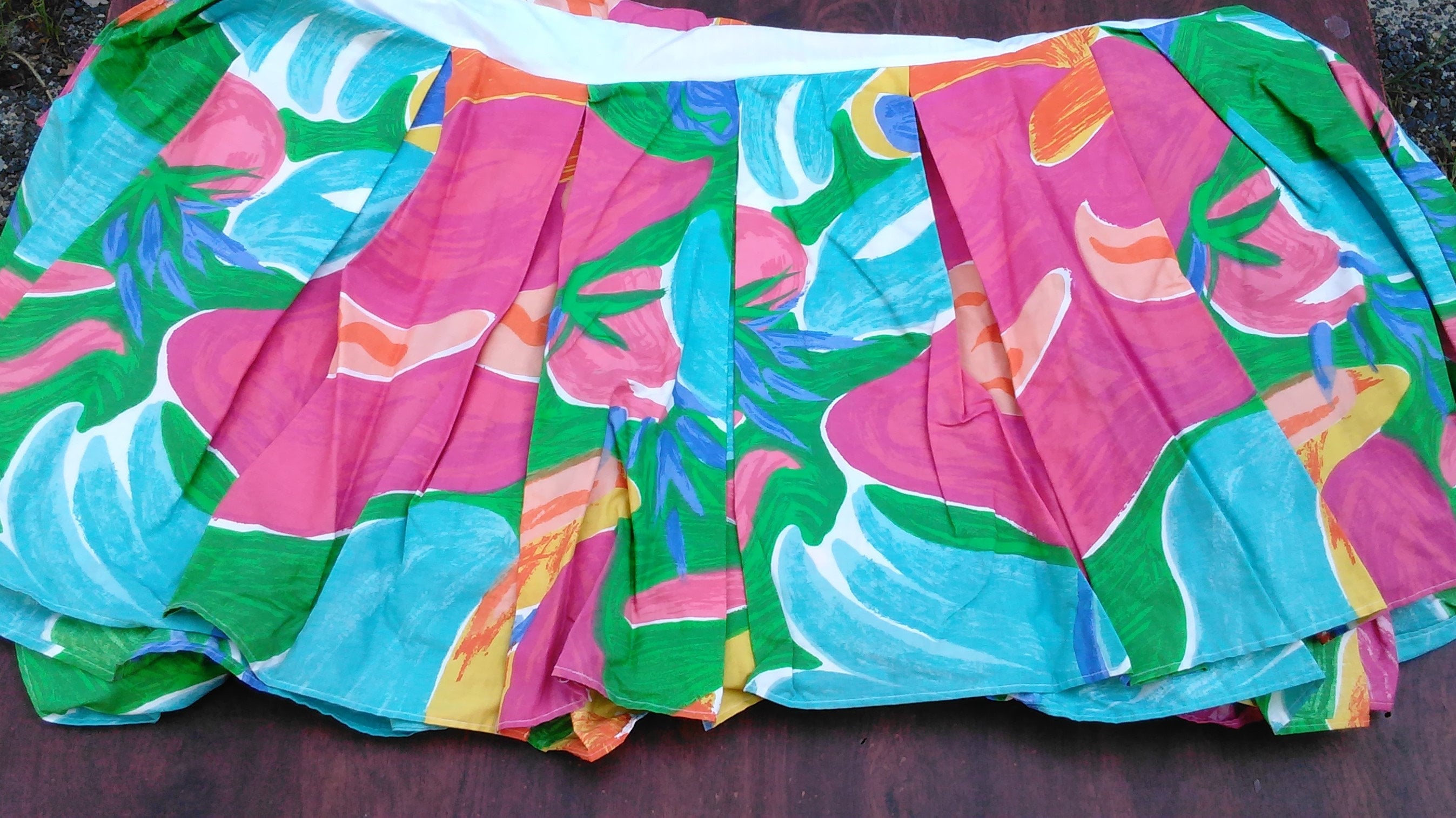 Vintage Ralph Lauren TWIN Bed Skirt Costa Paradiso-boxpleats