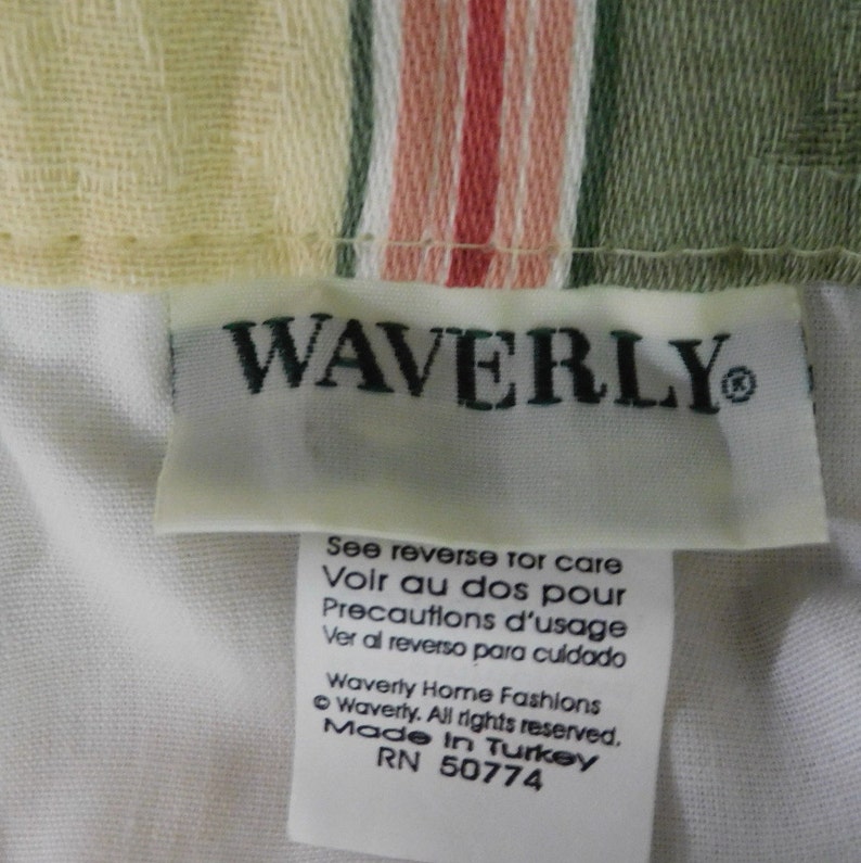 Vintage Waverly Green & Cream Gathered Valances-4 | Etsy