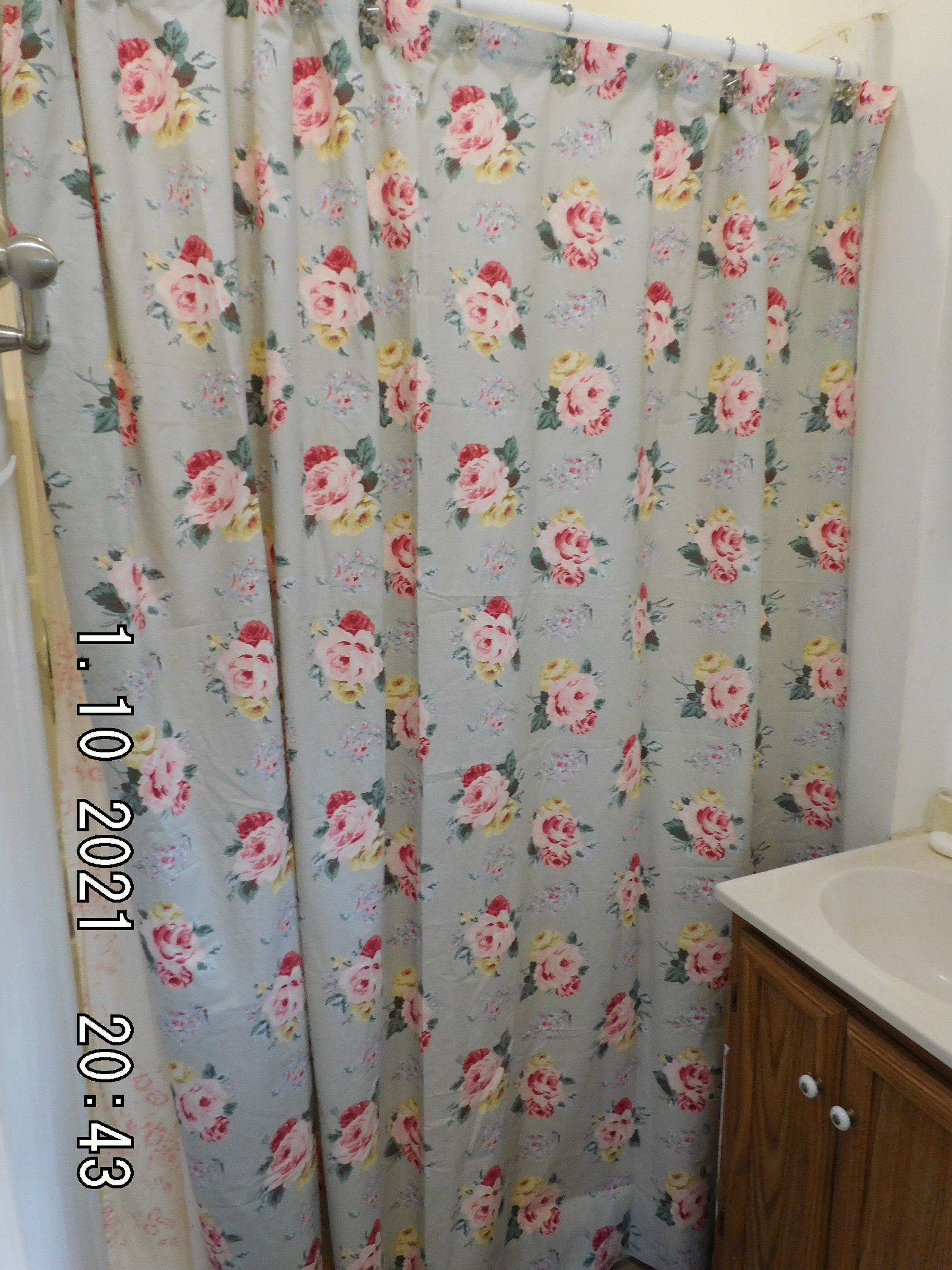 Glowing Golden Rose Bathroom Waterproof Fabric Shower Curtain 160x180