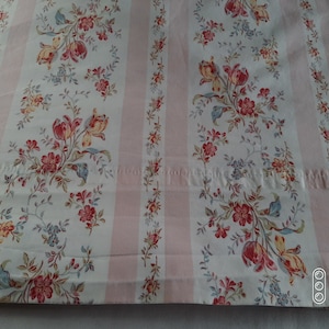 Vintage Millicent de Ralph Lauren-2 Queen Sheets-Rosa y Florales & Rayas-100% Algodón