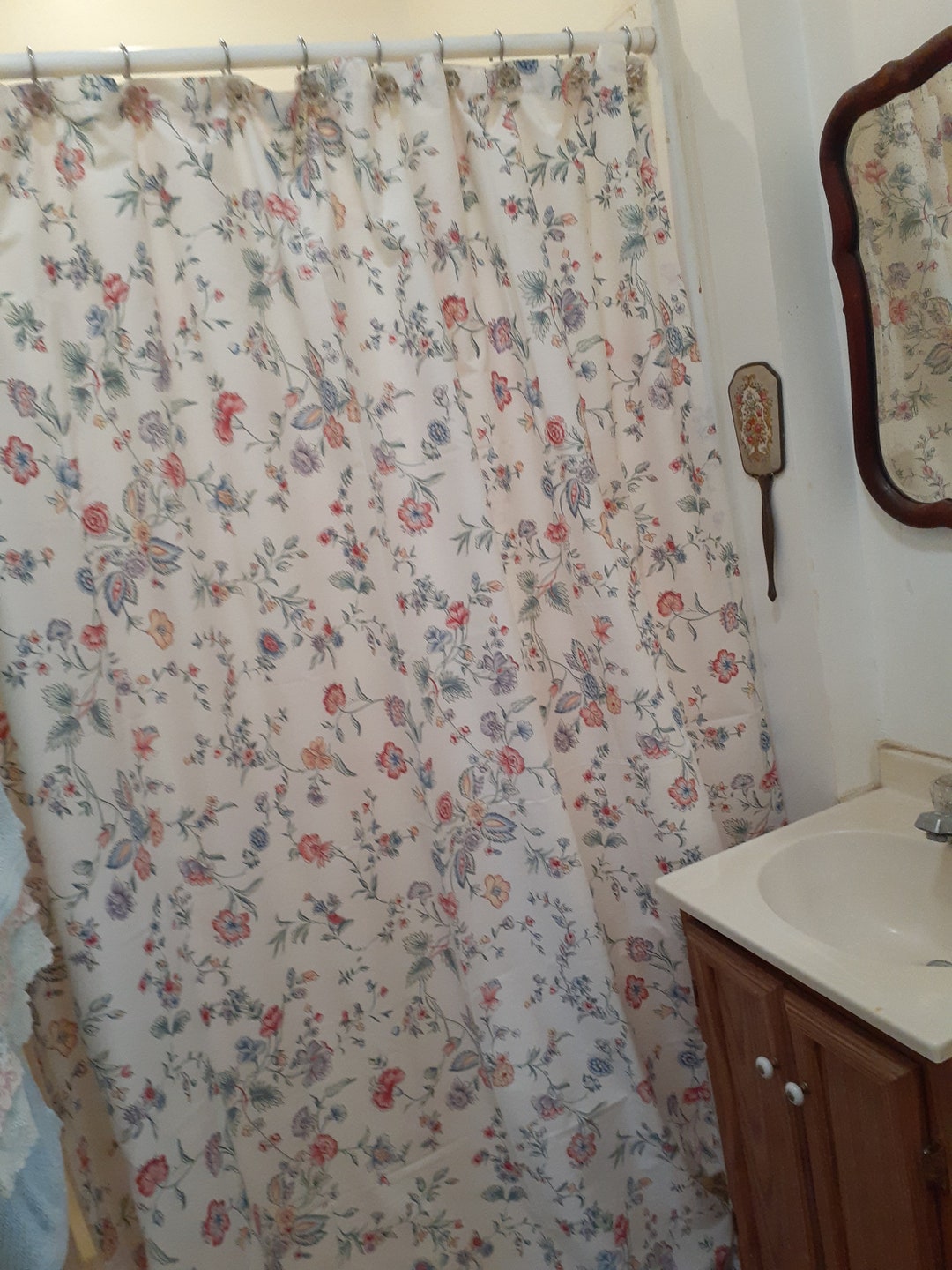 Laura Ashley Chinese Silk Fabric Shower Curtain70 Wide by 76 Long Etsy