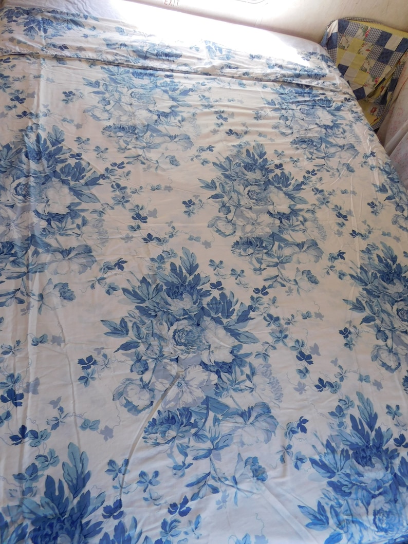 Ralph Lauren Elsa Blå - Påslakan eller tyg Blå & Vit Bomull - Obehandlad bild 2