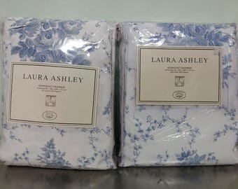 Laura Ashley Sophia-gordijnengordijnen - 86&quot; lang - 4 paar beschikbaar blauw en wit