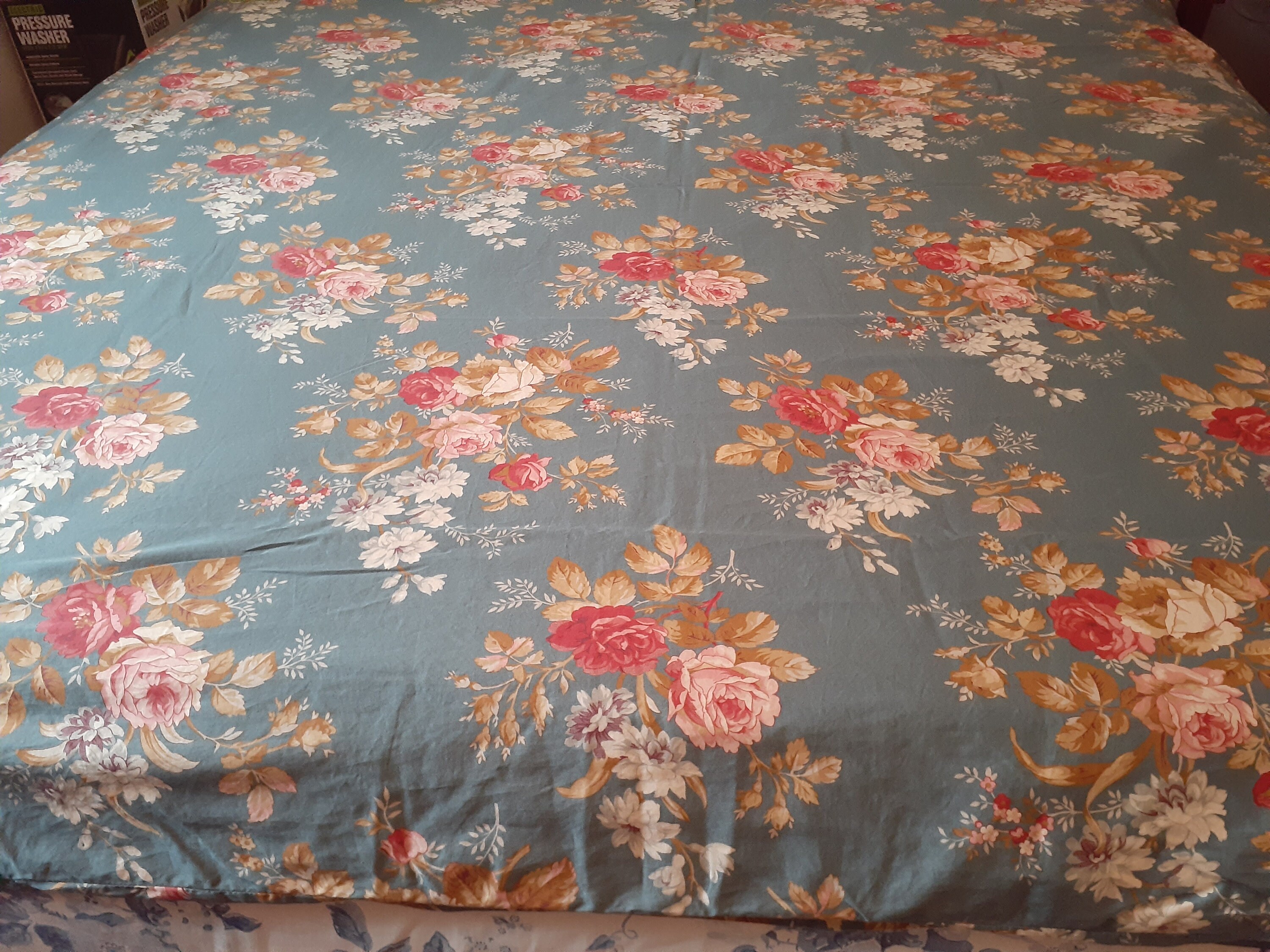 Rare Ralph Lauren Sinclair Twin Duvet Cover-green Floral-100