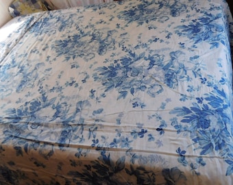 Ralph Lauren Elsa Blue - Copripiumino o tessuto in cotone blu e bianco non finito