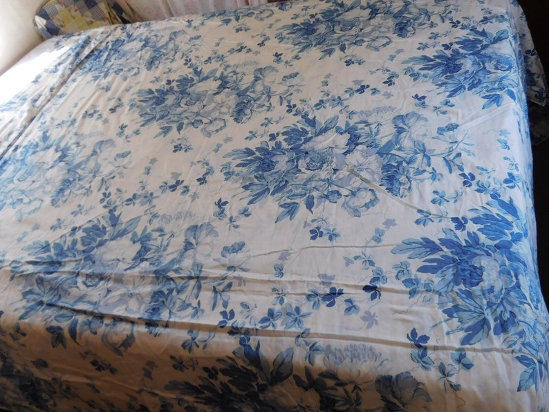 Ralph Lauren Elsa Blå - Påslakan eller tyg Blå & Vit Bomull - Obehandlad bild 1