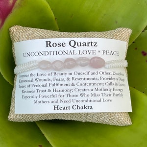 Rose Quartz & White Surf Bracelet, Heart Chakra Bracelet, Breast Cancer Support Bracelet