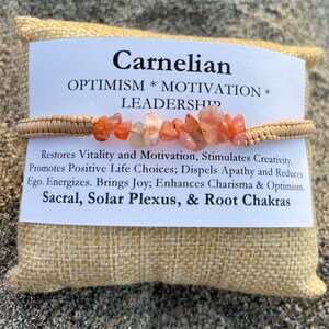 Carnelian and Beige Surf Bracelet, Sacral, Root, and Solar Plexus Chakra Healing Bracelet