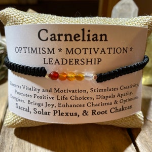 Carnelian and Black Surf Bracelet, Sacral, Root, and Solar Plexus Chakra Healing Bracelet