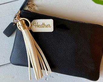 Monogrammed Tassel Keychain…Personalized Monogram Key Chain…Tassle Car Keychains with Initials or Name…Custom Faux Leather Keyring Key Fob