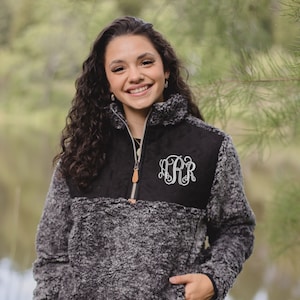 Monogrammed Sherpa Jacket Personalized Sherpa Fleece Women 