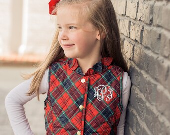 Plaid Puffer Vest - Etsy