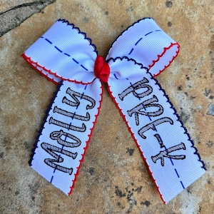 Medium or Large Monogrammed Back to School Hair Bow…Personalized Boutique Bows with Name, First Day of School Monogram Primary Paper Hairbow