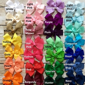 Puede incluir: Una colecci&oacute;n de lazos de tela coloridos en varios tonos, incluyendo blanco, rosa, morado, azul, verde, rojo y marr&oacute;n. Cada lazo est&aacute; etiquetado con su nombre de color correspondiente, como "Blanco", "Lavanda" y "Esmeralda."