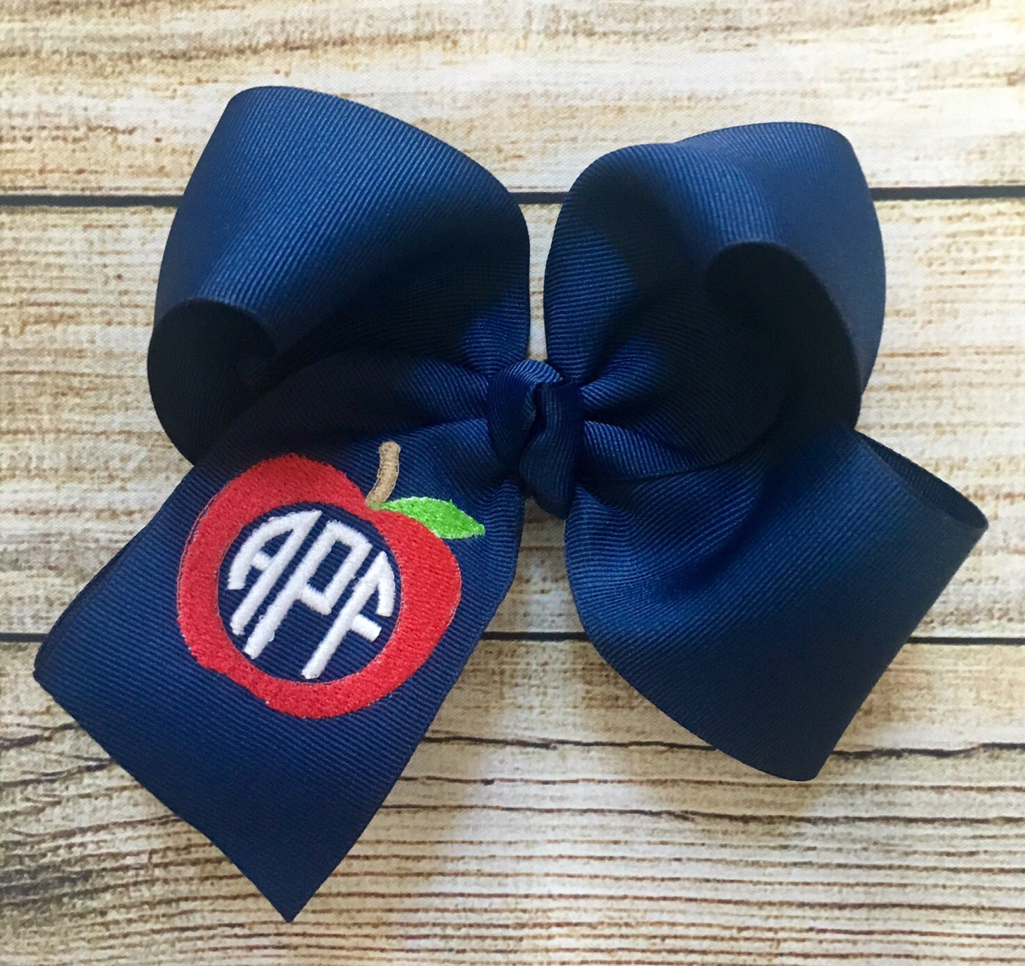 You Choose Colors...Large Monogrammed Back to School Hair Bow…Persona…