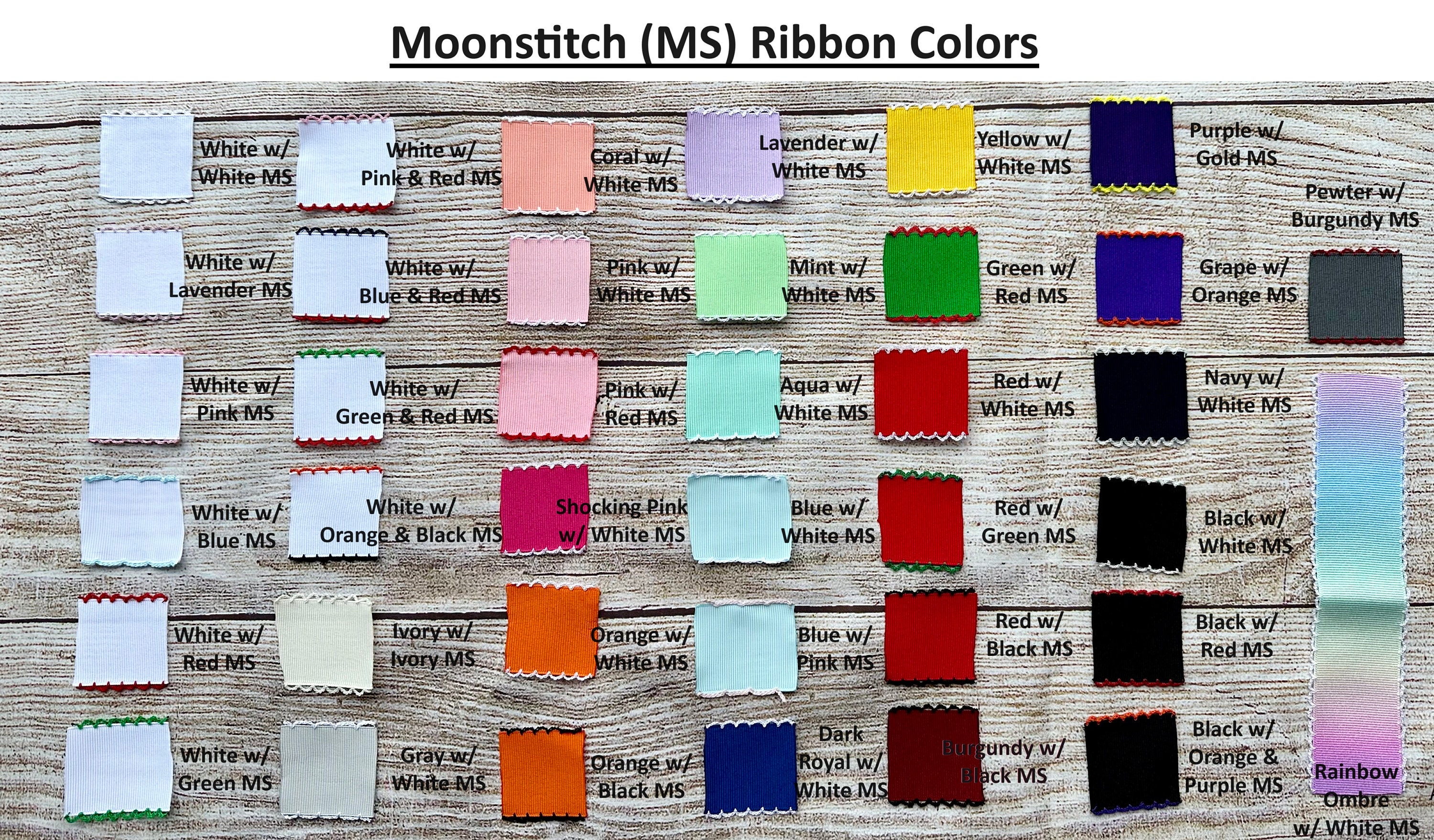 Personalized Monogrammed Moonstitch Hair Bow with Embroidered Crayon Name Hairbow, Custom Back to School Hairbows Moon Stitch