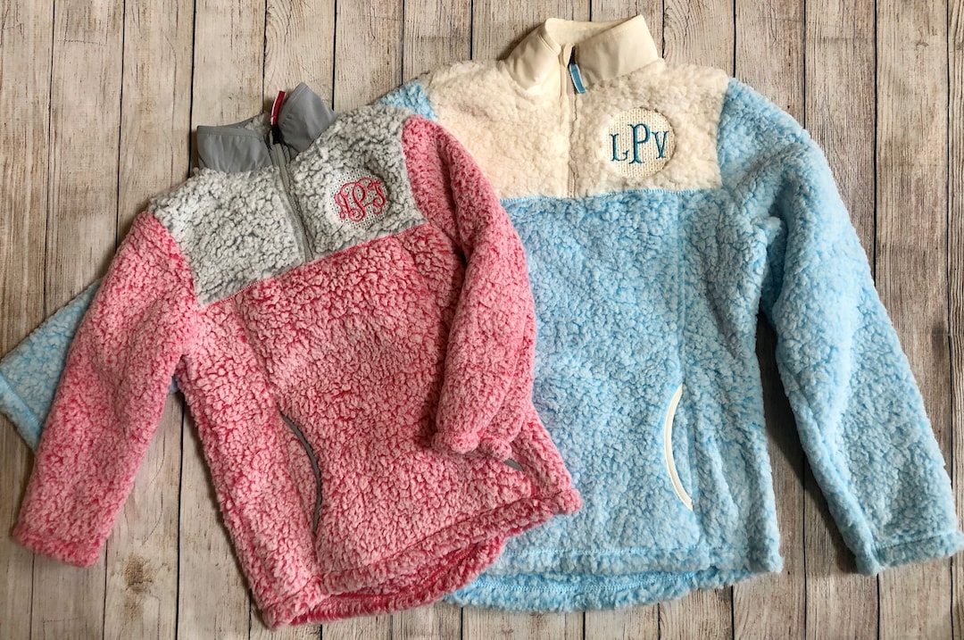 SALE Kids Monogrammed Sherpa Pullover Jacket Big Girlspersonalized