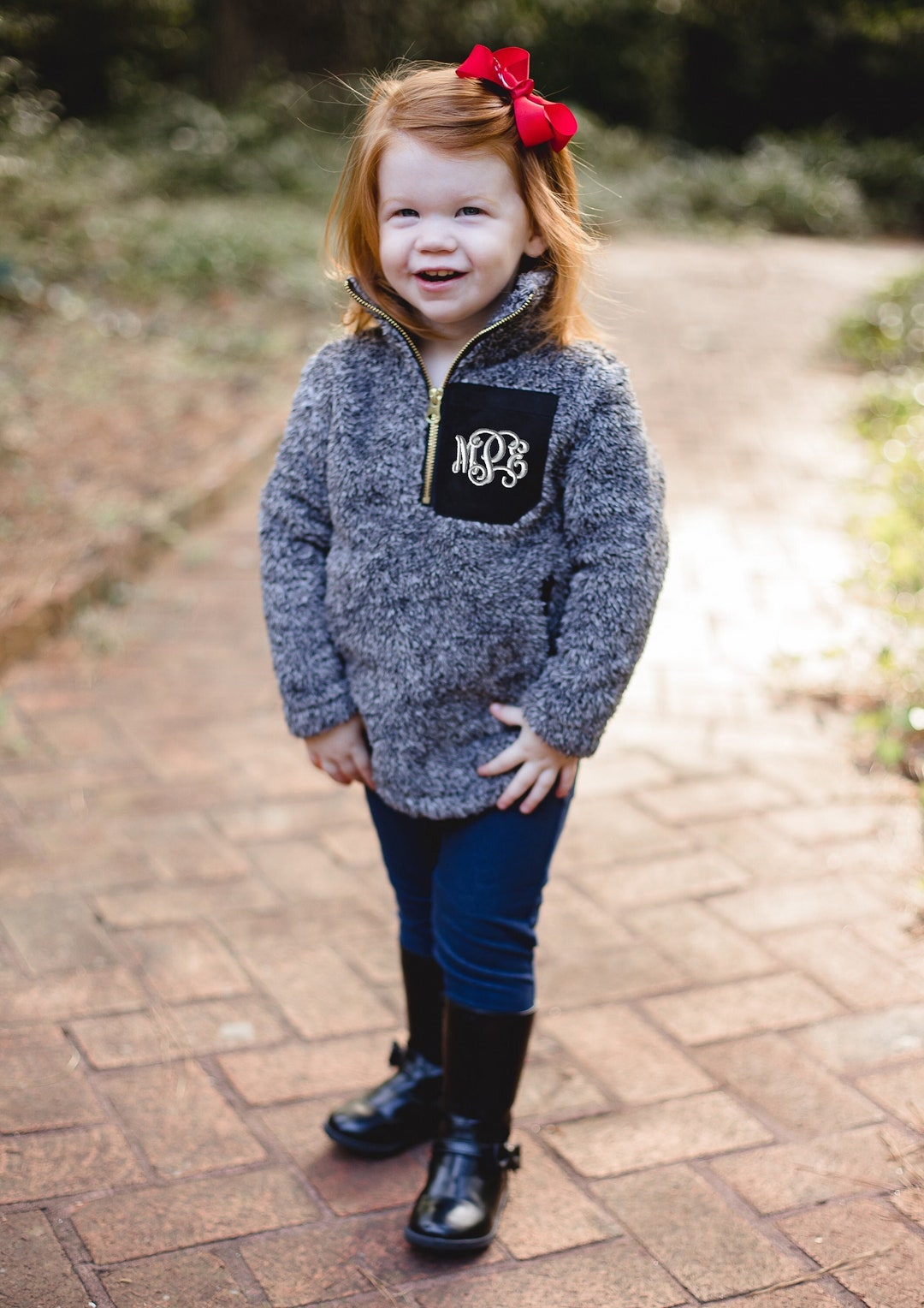 Kids Monogrammed Sherpa Pullover Jacket Girlspersonalized Monogram