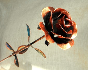 Metal Rose Red Color (copper) Decoration Floral Roses Gift Flower Steel Rose Троянда rosa バラ ardaigh surgens roos Роза из металла ורד מתכת