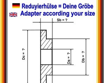 1pc. Bench Grinder Adapter BUSHING according your size Reduzierhülse grinding wheel Adapter bis Doppelschleifmaschine Schleifmaschinen