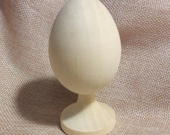 1pc. Unfinished Wooden Egg on Leg Unfinished Wood Egg on Stand Easter egg on pedestal Decorate for Easter Wood 4"