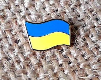Small Ukrainian flag Ukrainian Lapel Pin Metal Silver Golden Color Ukrainian symbol Ukraine Gift Support Ukraine