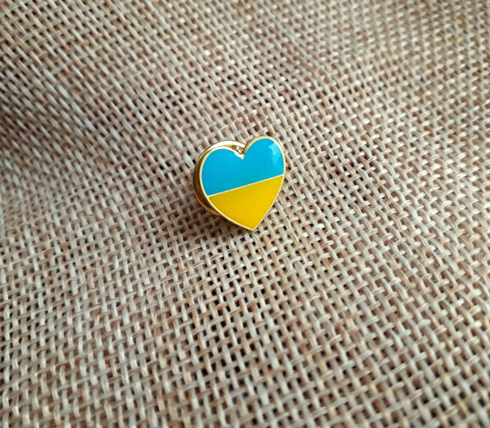 Lapel Pin Ukrainian Flag Ukrainian Heart Metal Golden Color Etsy
