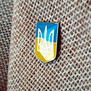 Ukrainian Lapel Pin Tryzub Trident Metal Golden Color Ukrainian coat of arms Trident Tryzub Ukraine Gift Україна
