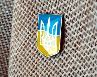 Ukrainian Lapel Pin Tryzub Trident Metal Golden Color Ukrainian coat of arms Trident Tryzub Ukraine Gift Україна