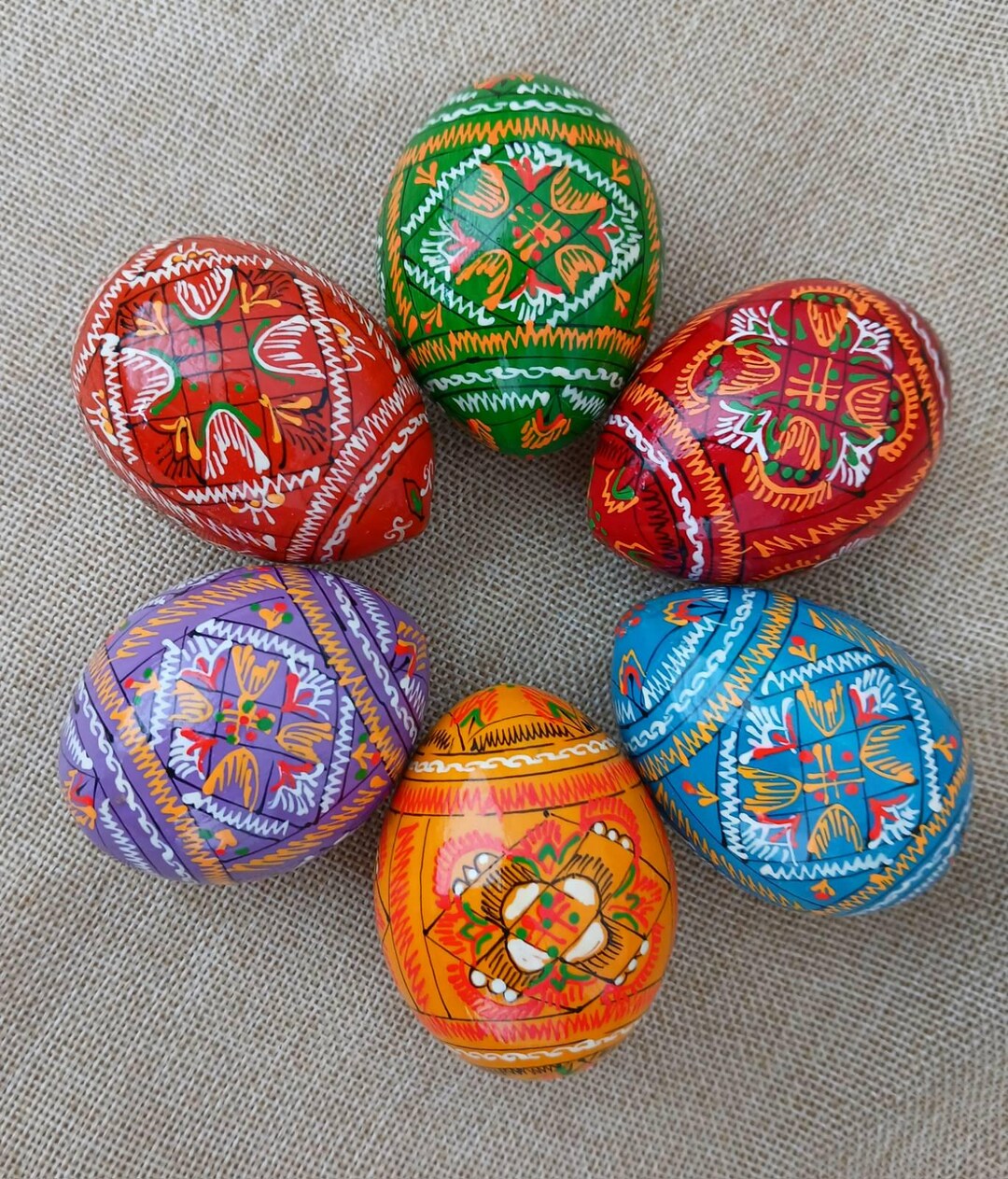 1pc Ukrainian Painted Wooden Easter Egg Pysanky Pysanka Ukrainian ...