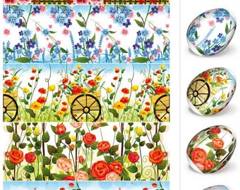 Fundas para huevos de Pascua con film retráctil, decoración para huevos, pegatinas para huevos, envolturas para huevos de Pascua, film termorretráctil