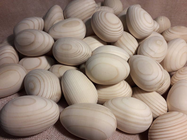 Set of 12 Unfinished Wooden Eggs Unfinished Wood Egg Decorate Etsy