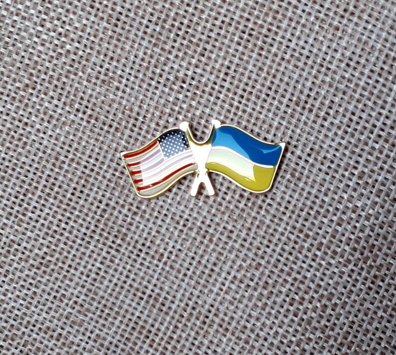 Ukrainian With American Flag USA Flag Ukrainian Lapel Pin Etsy