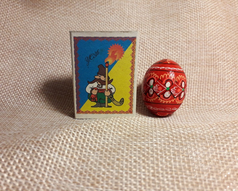 Set of 6 Small Ukrainian Painted Wooden Easter Eggs for a Decor Ukraine ...