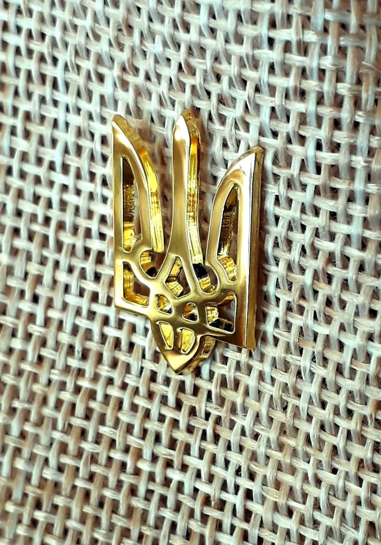 Ukrainian Lapel Pin Tryzub Trident Metal Gold Color gold Etsy