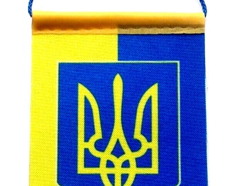 Ukrainian coat of arms Pennant Car Banner Tryzub Trident Flag of Ukraine flag Support Ukraine