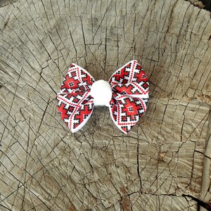 1pc. Hairpins handmade Hair accessories red and black and white colors