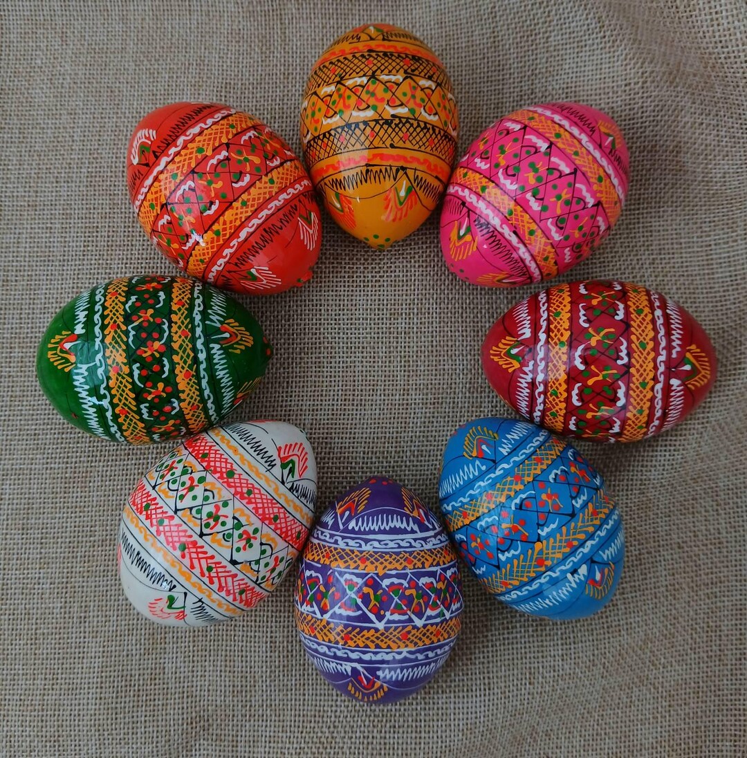 1pc Ukrainian Painted Wooden Easter Egg Pysanky Pysanka Ukrainian ...