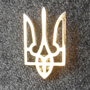 Ukrainische Anstecknadel Tryzub Dreizack Metall Gold Farbe Abzeichen ukrainischen Wappen Dreizack Tryzub Emblem der Ukraine Ukraineukraine Souvenir