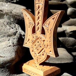 Wooden Ukrainian Trident Ukrainian coat of arms Trident Tryzub Emblem of Ukraine Ukrainian Gift 6&quot;