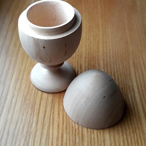 1pc. Faberge Unfinished Wooden Egg on Leg Unfinished Wood Egg on Stand Easter egg on pedestal Decorate for Easter Wood ring Jewelry Box 4,5"