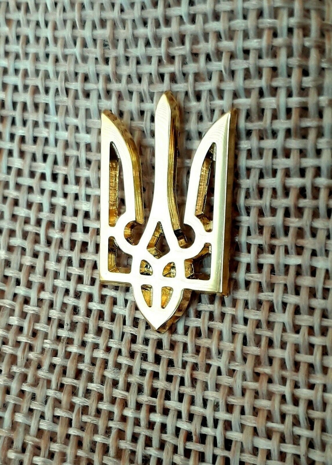 Ukrainian Lapel Pin Tryzub Trident Metal Silver Gold Etsy