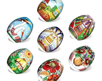 Fundas para huevos de Pascua con film retráctil, decoración para huevos, pegatinas para huevos, envolturas para huevos de Pascua, film termorretráctil