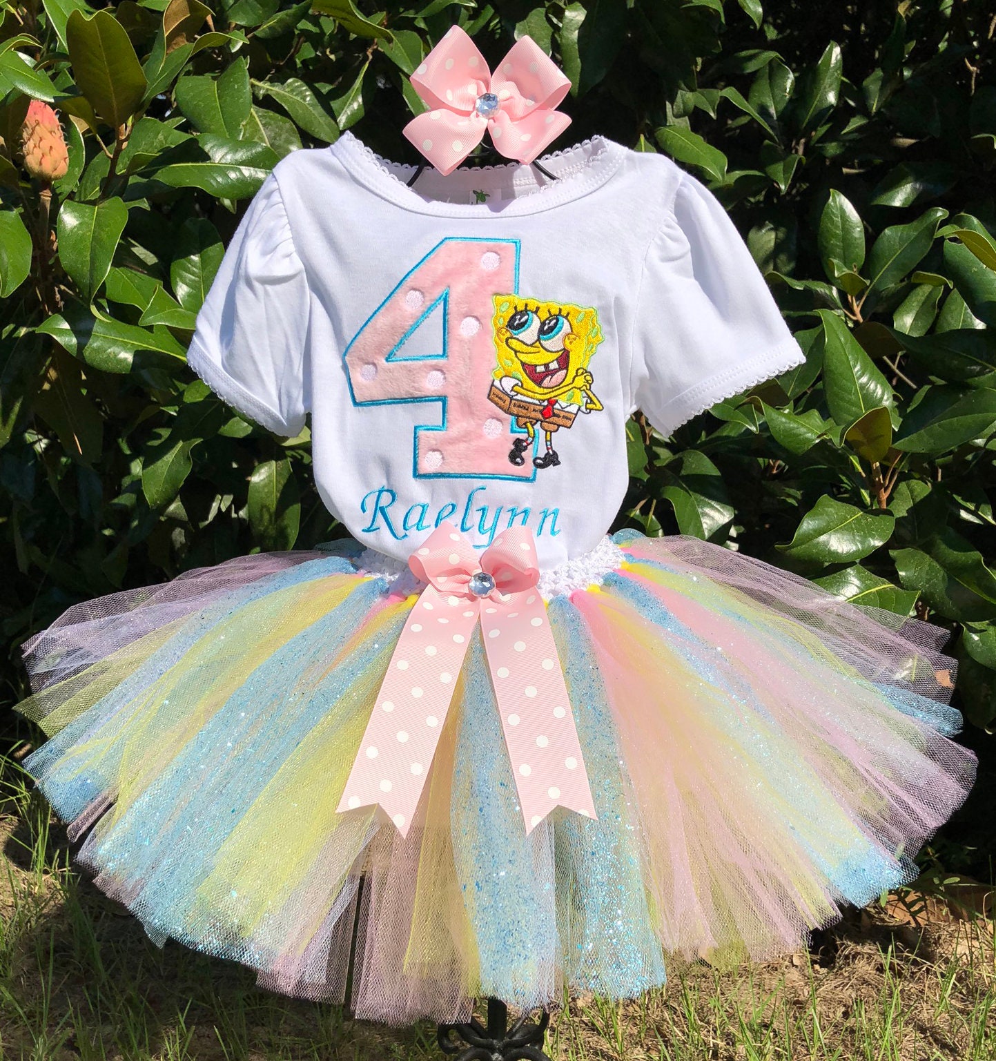 Baby Shark Personalized Birthday Outfit Tutu Set Pink/Yellow 