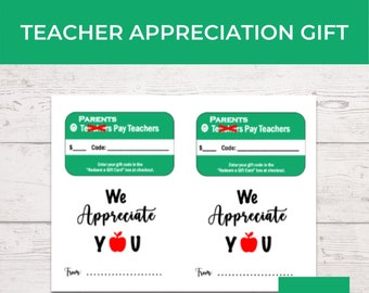 Teacher Appreciation Week or End of Year Gift Printable, Teacher Appreciation Gifts for Staff from Students Instant Download, Teacher Gift